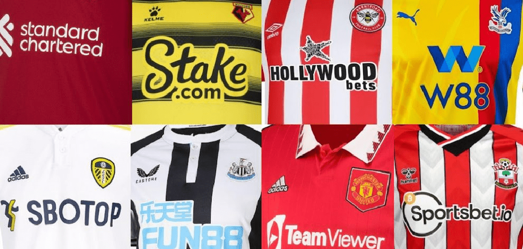 Brands associated with gambling dominate the list of European football jersey sponsors.